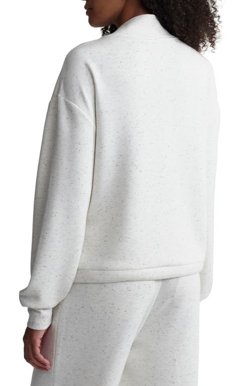 Varley Betsy Funnel Neck Sweatshirt In Ivory Marl Fleck