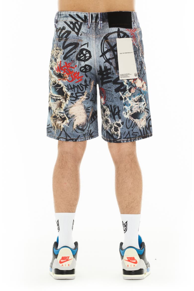 Grunge Distressed Denim Shorts, Alternate, color, DIGITAL