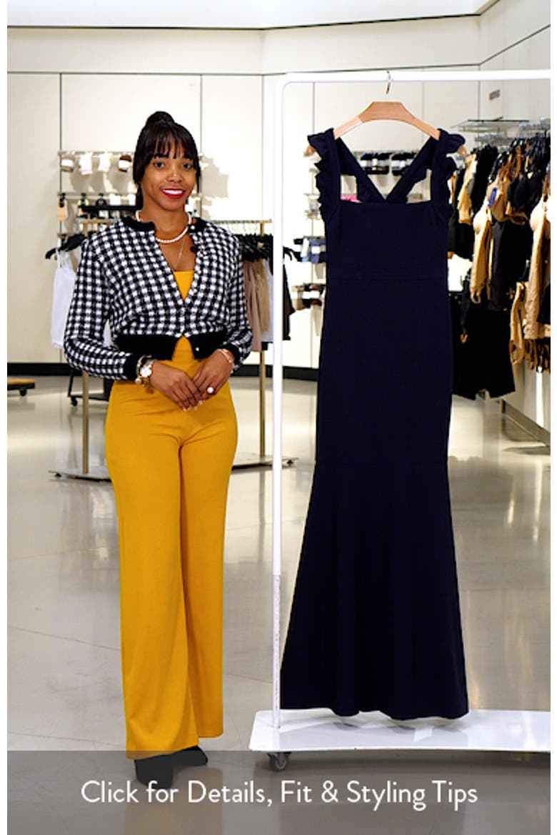 Hara Ruffle Strap Trumpet Gown video