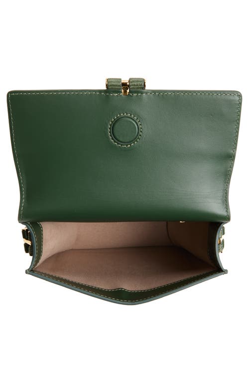 Tom Ford Mini Tara Lizard Embossed Suede Crossbody Bag In Laurel Green