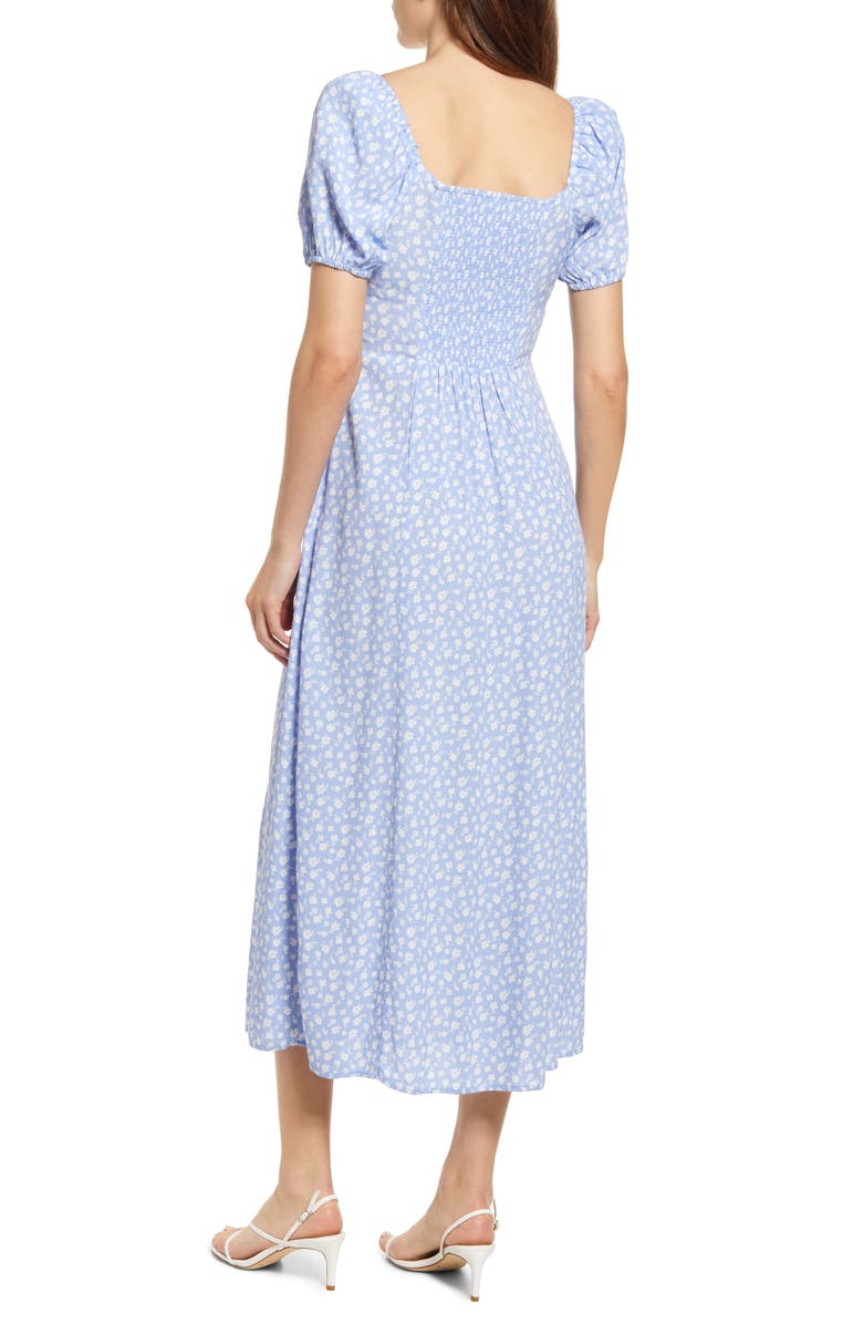 & Other Stories Floral Print Puff Sleeve Midi Dress, Alternate, color,