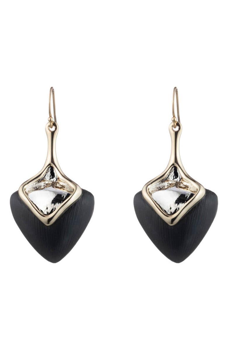 Alexis Bittar Two-Tone Sculptural Drop Earrings, Main, color, Black