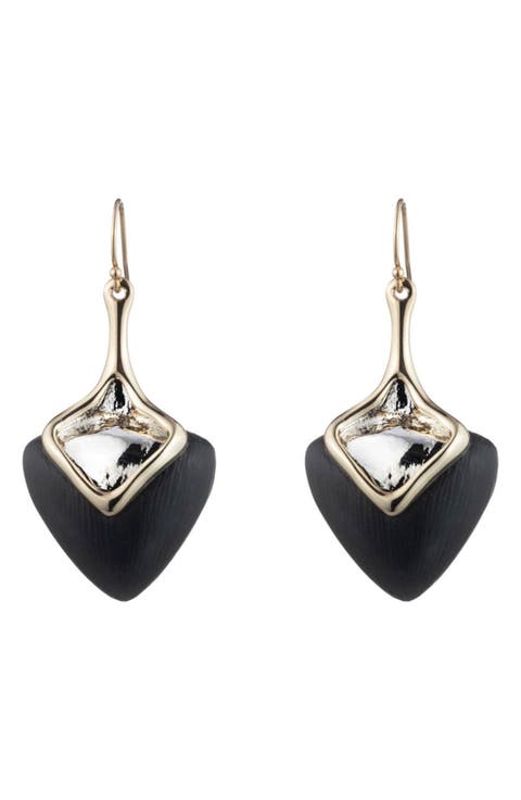 Two-Tone Sculptural Drop Earrings