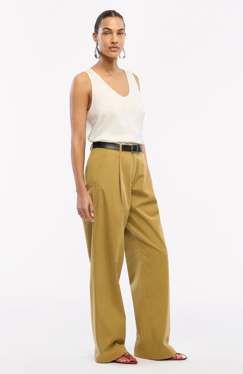 Another Tomorrow Relaxed Wide Leg Pant In Thyme