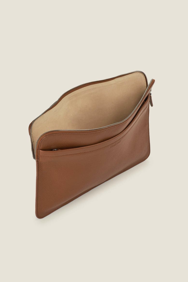 Porto Convertible Leather Laptop Sleeve, Alternate, color, Sand