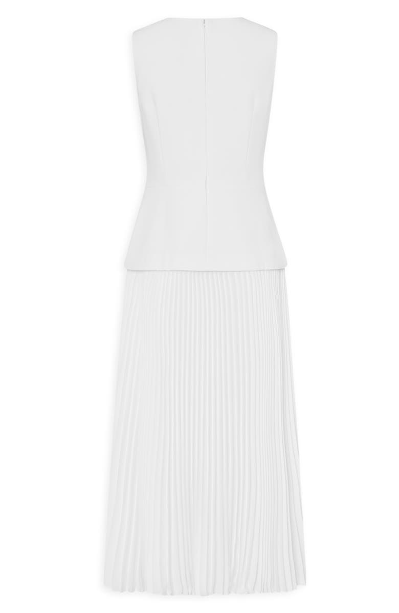 Milly Haddy Pleated Midi Dress, Alternate, color, Ecru