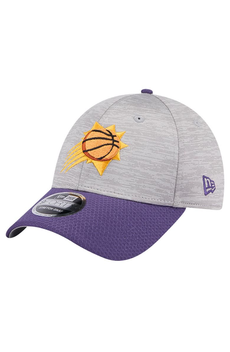 New Era Men's New Era Heather Gray/Purple Phoenix Suns Active Digi-Tech Two-Tone 9FORTY Adjustable Hat, Main, color, Heather Gray