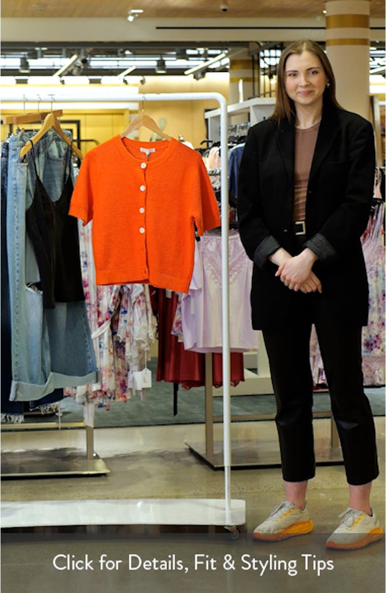 Elle Elbow Sleeve Linen & Cotton Button-Up Sweater, sales video thumbnail