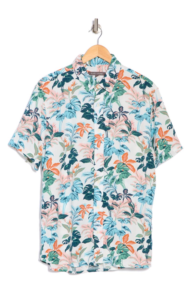 Slate & Stone Print Short Sleeve Button-Up Shirt, Alternate, color,