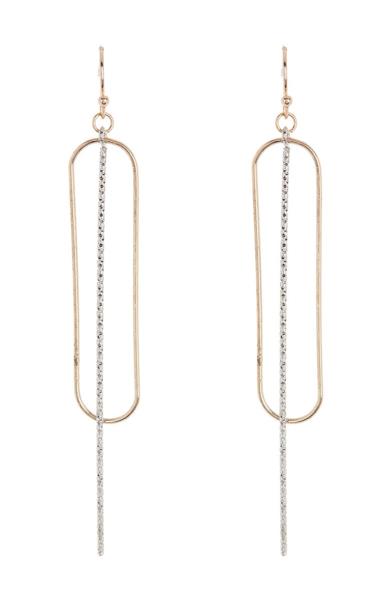 Area Stars Fringe Clip Statement Earrings, Main, color, 