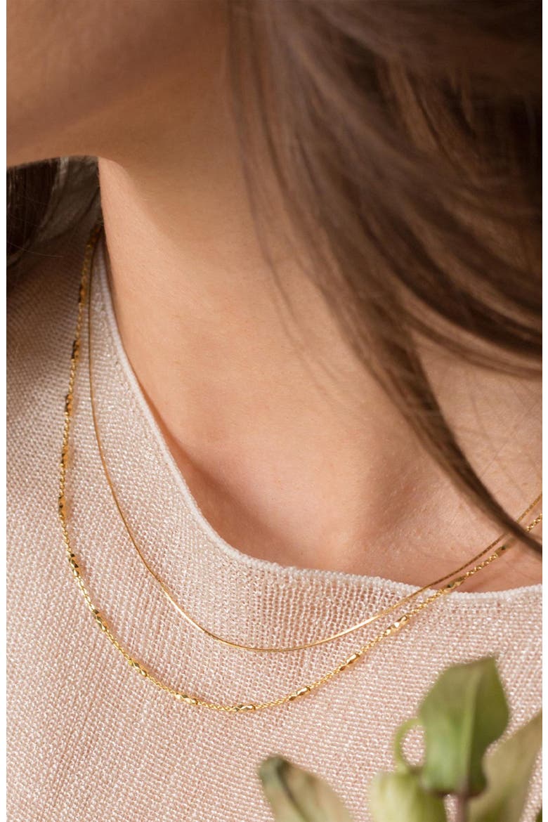 Sterling Silver 18k Gold Plated Leena Necklace Dainty Heart Charm Gift, Alternate, color, Gold