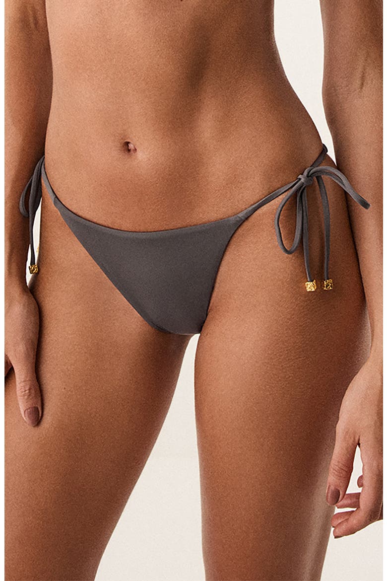 Full Coverage Tie Side Bikini Bottoms, Main, color, GREY