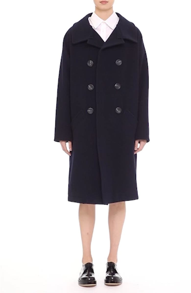 Y's by Yohji Yamamoto U-Big Wool Blend Coat, Alternate, color, 