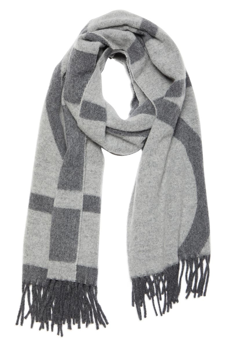 TOTEME Monogram Wool Jacquard Scarf, Alternate, color,