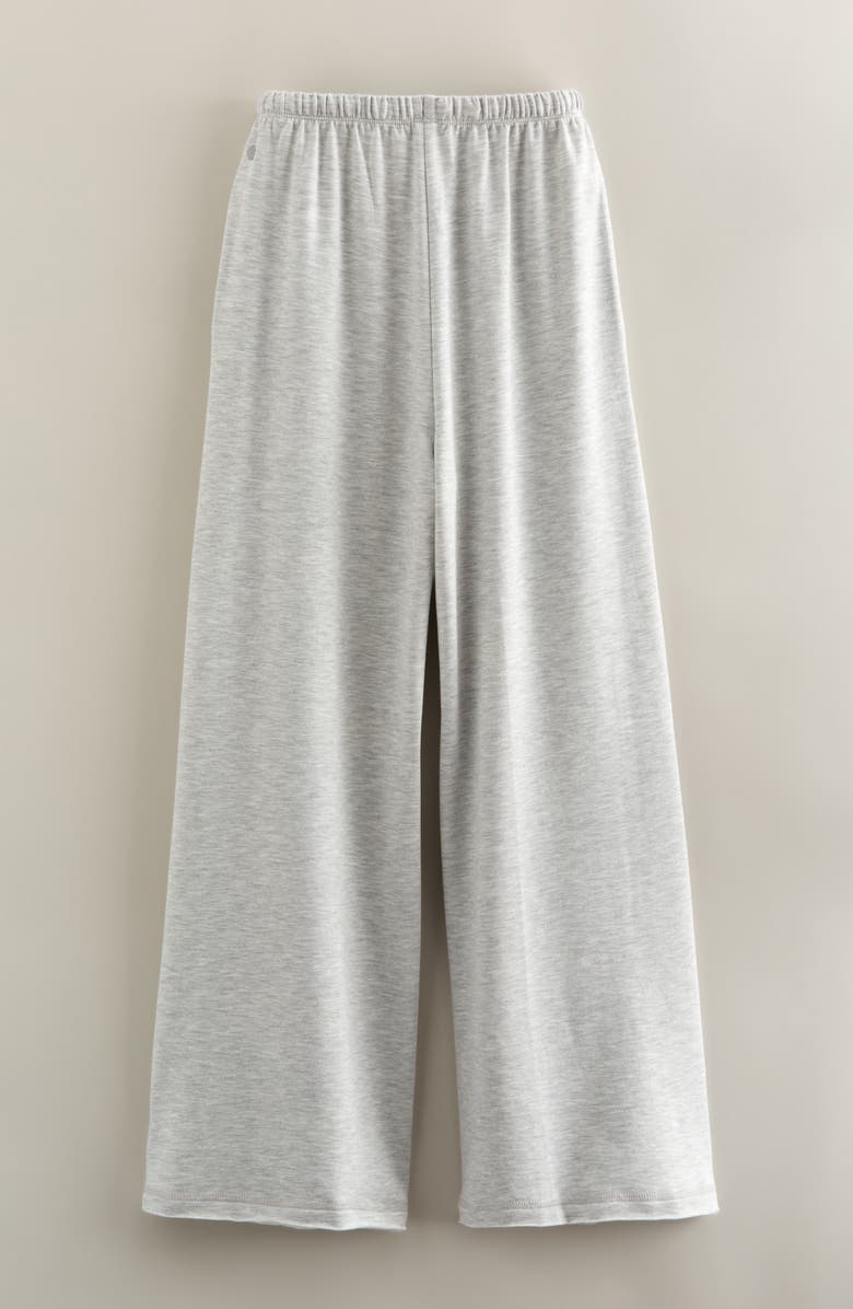 Zella Girl Kids' Step Up Wide Leg Fleece Pants, Alternate, color, Grey Light Heather