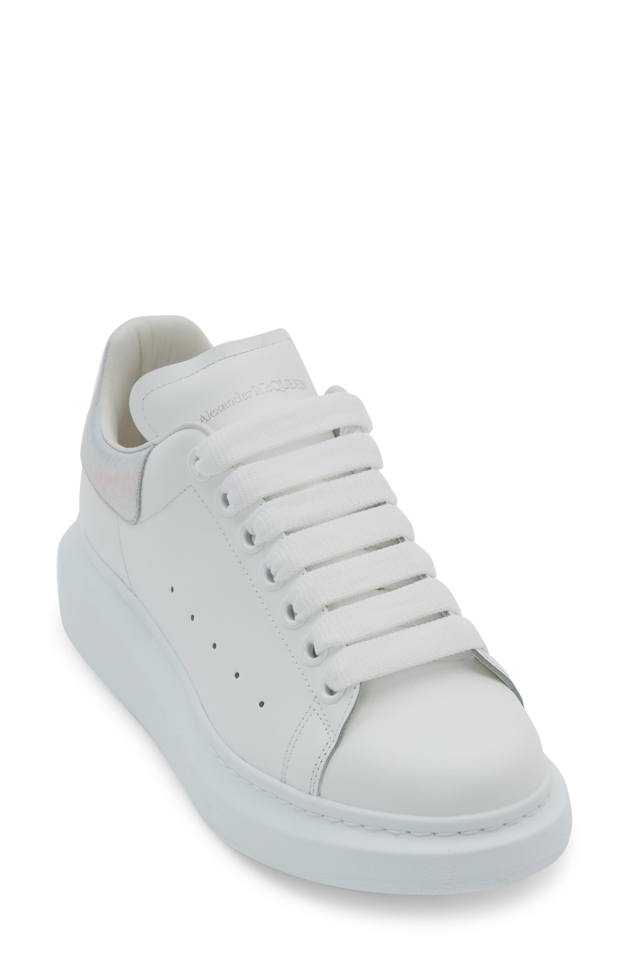 Alexander McQueen Oversize Sneaker, Alternate, color, WHITE/ IRIDESCENT