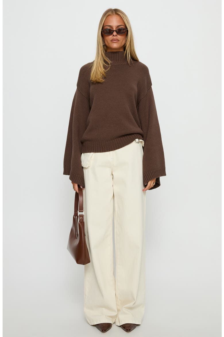 Neriel Turtleneck Sweater, Alternate, color, CHOCOLATE