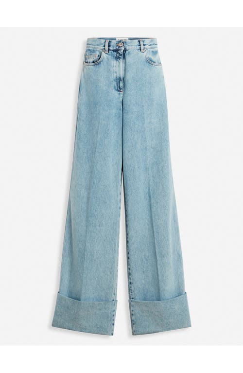 Lanvin Blue Wide-leg Cuffed Jeans In Light Blue