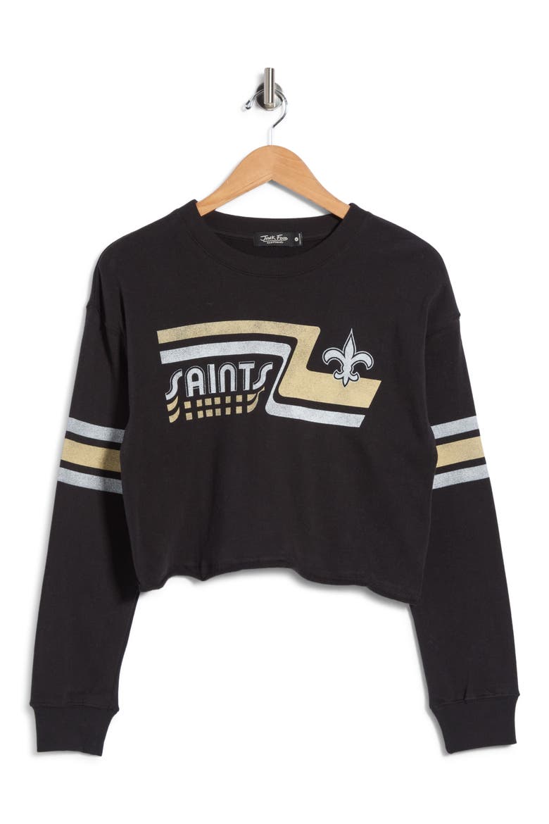 Saints Retro Crop Fleece Sweatshirt, Main, color, TRUE BLACK