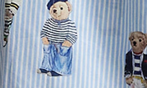 Polo Ralph Lauren Bear Cotton Robe In Oxford Blue In Oxford Blue