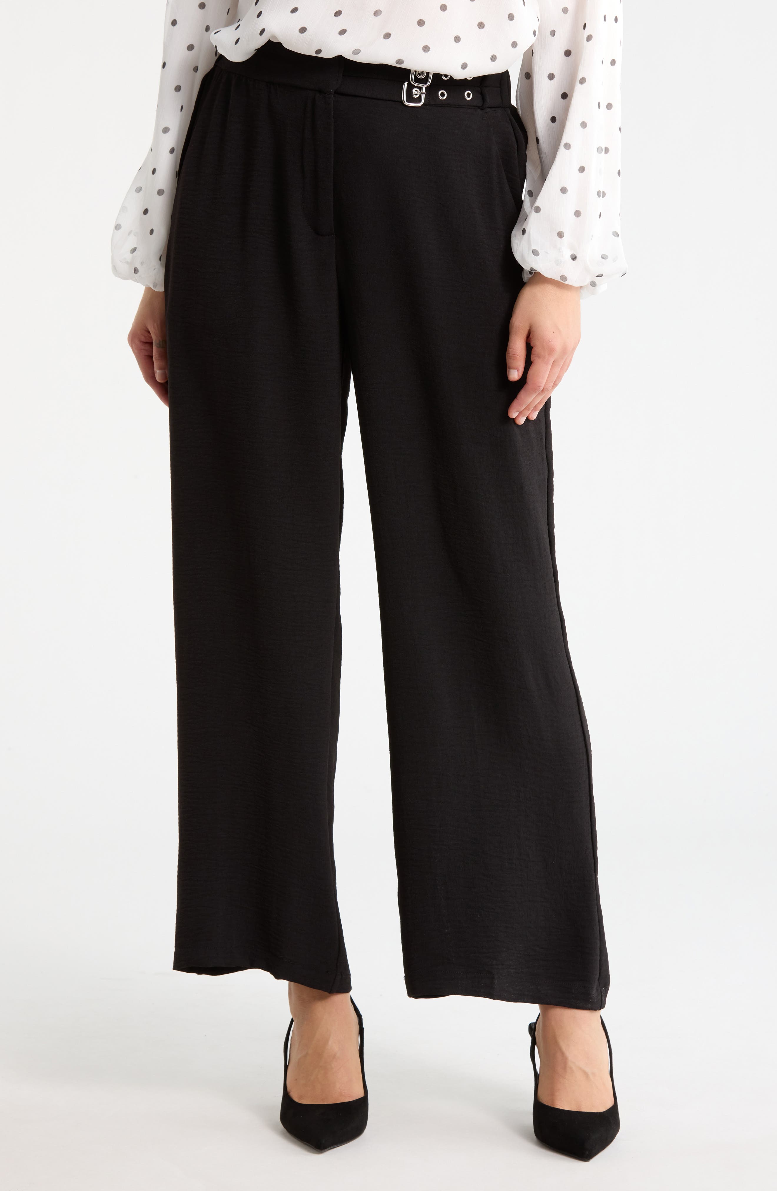 Adrianna Papell Side Belted Airflow Wide Leg Pants
