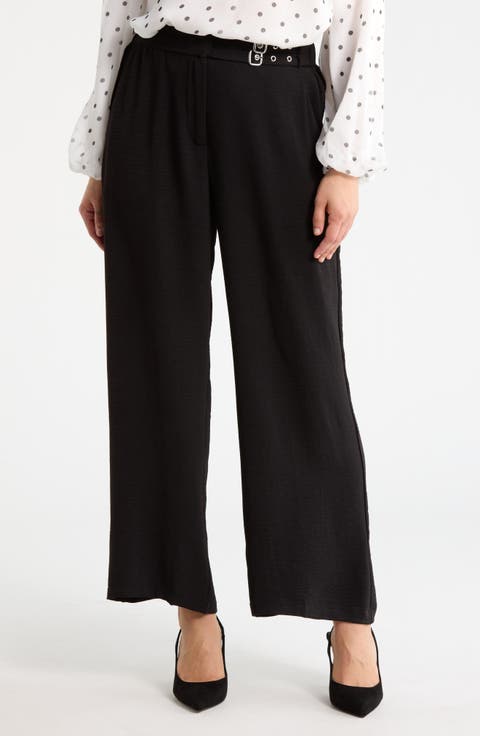 Side Belted Airflow Wide Leg Pants