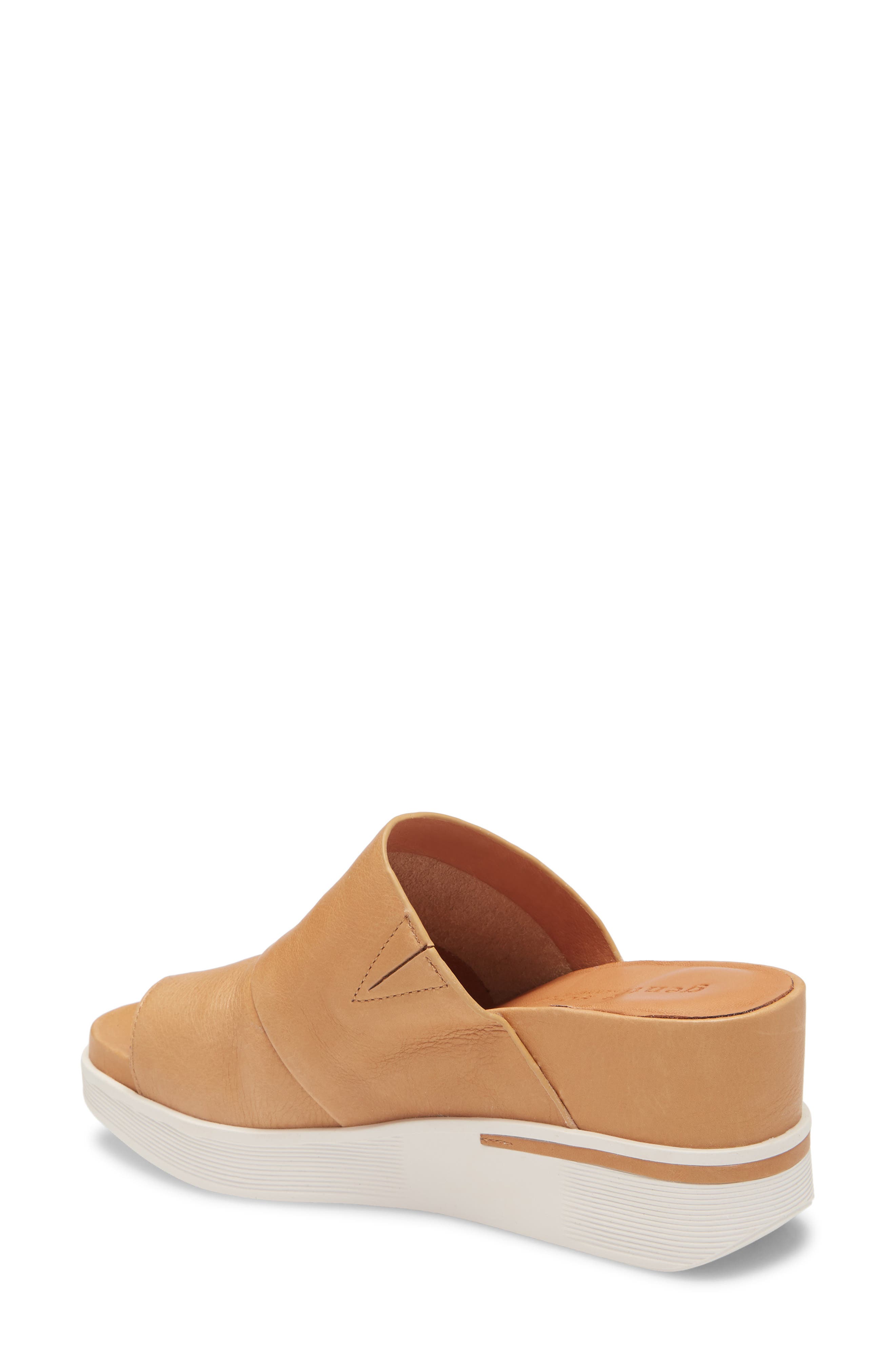 by Kenneth Cole Gisele Platform Wedge Slide Sandal, Alternate, color, TAN LEATHER