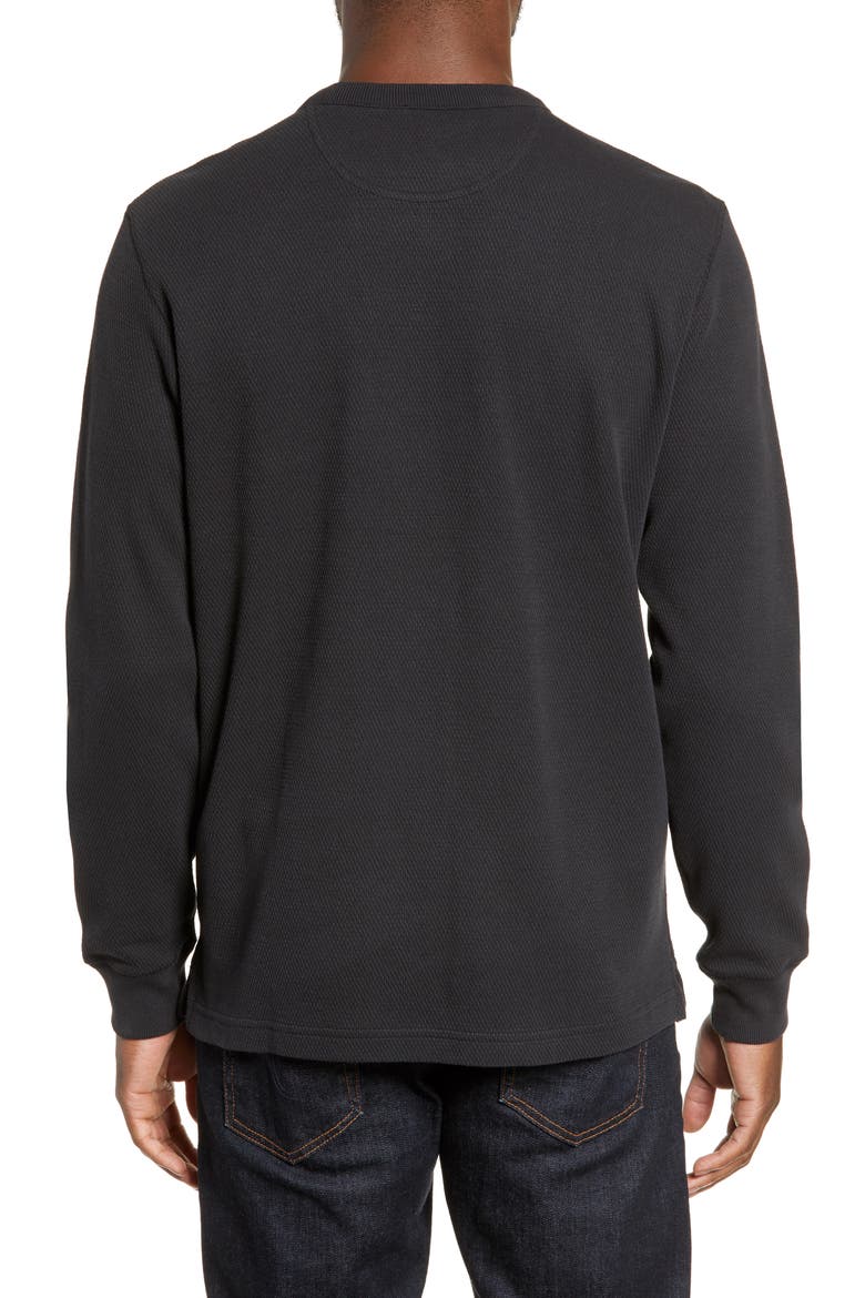 Waffle Knit Thermal Crewneck Shirt, Alternate, color, NAVY