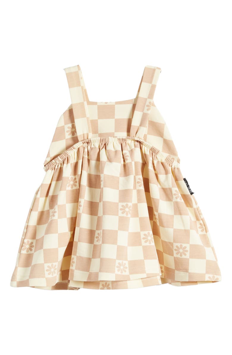 TINY TRIBE Daisy Check Pinafore Dress, Alternate, color, 