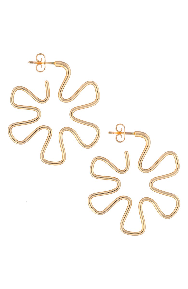 Bea Bongiasca Daisy Hoop Earrings, Main, color, Gold