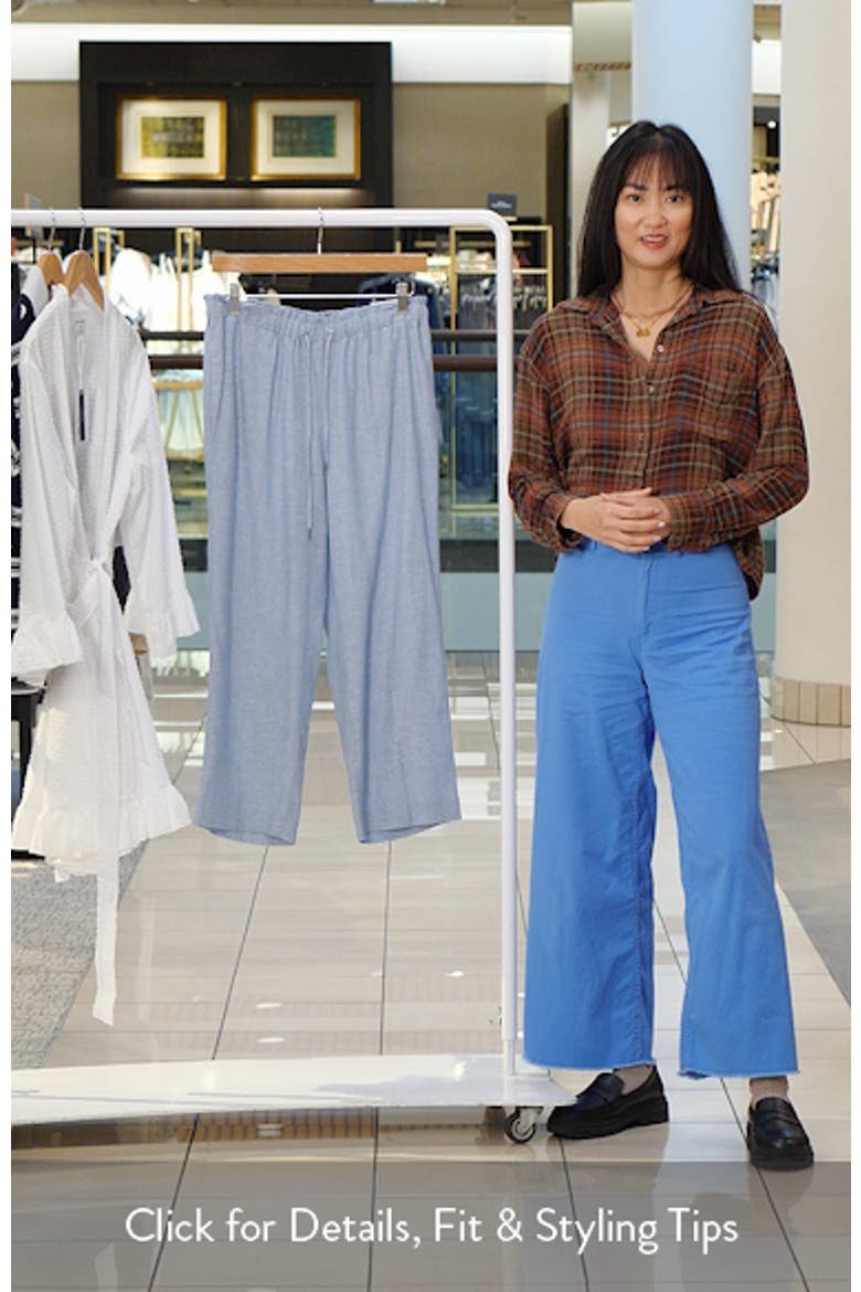 Ankle Straight Leg Linen Blend Drawstring Pants video