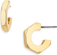 AllSaints Hexagonal Huggie Hoop Earrings