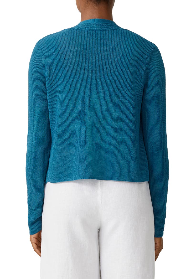 Ribbed Organic Linen & Cotton Cardigan, Alternate, color, REEF
