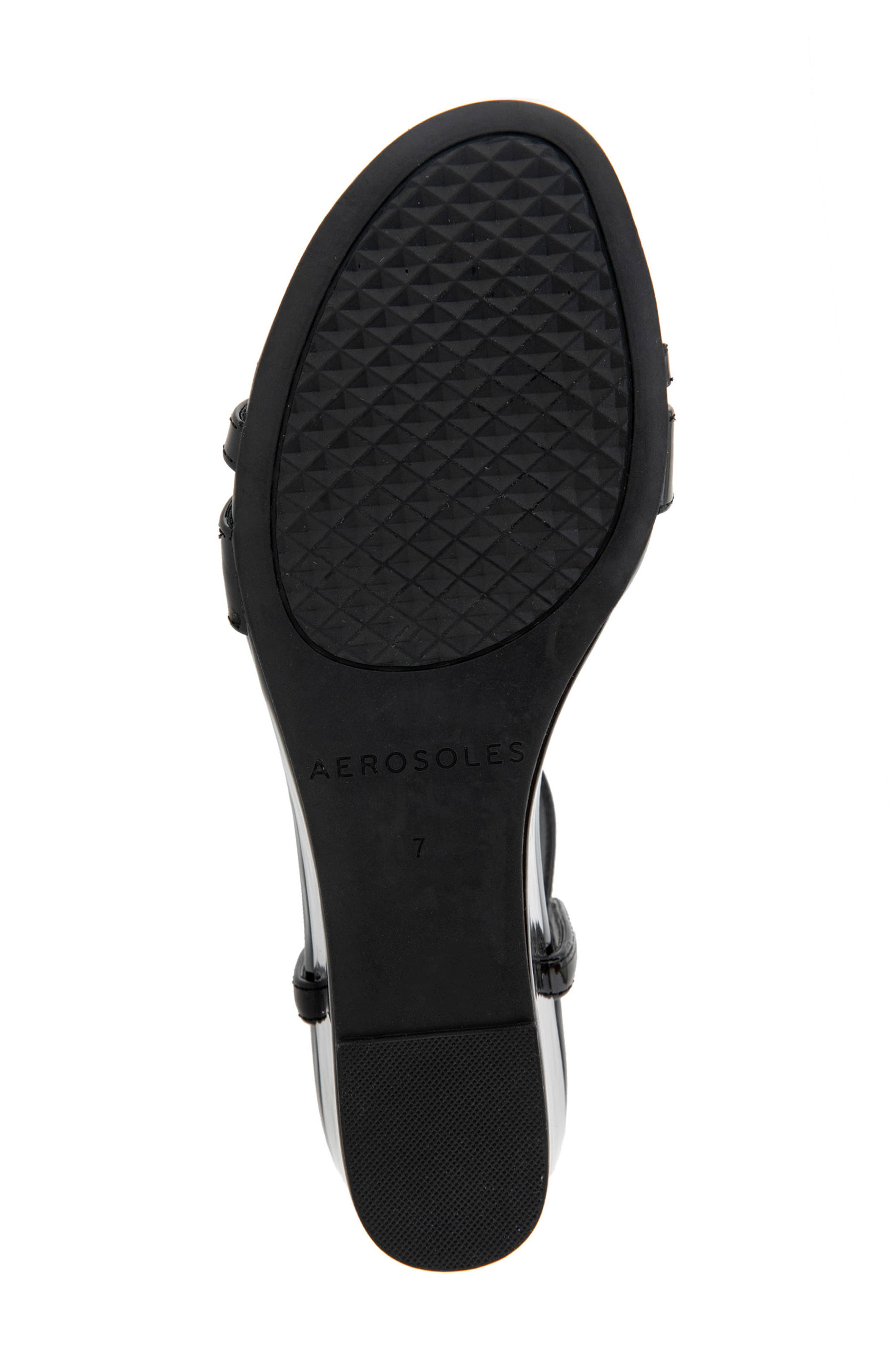 Aerosoles Witt Wedge Sandal, Alternate, color, Black Patent Faux Leather