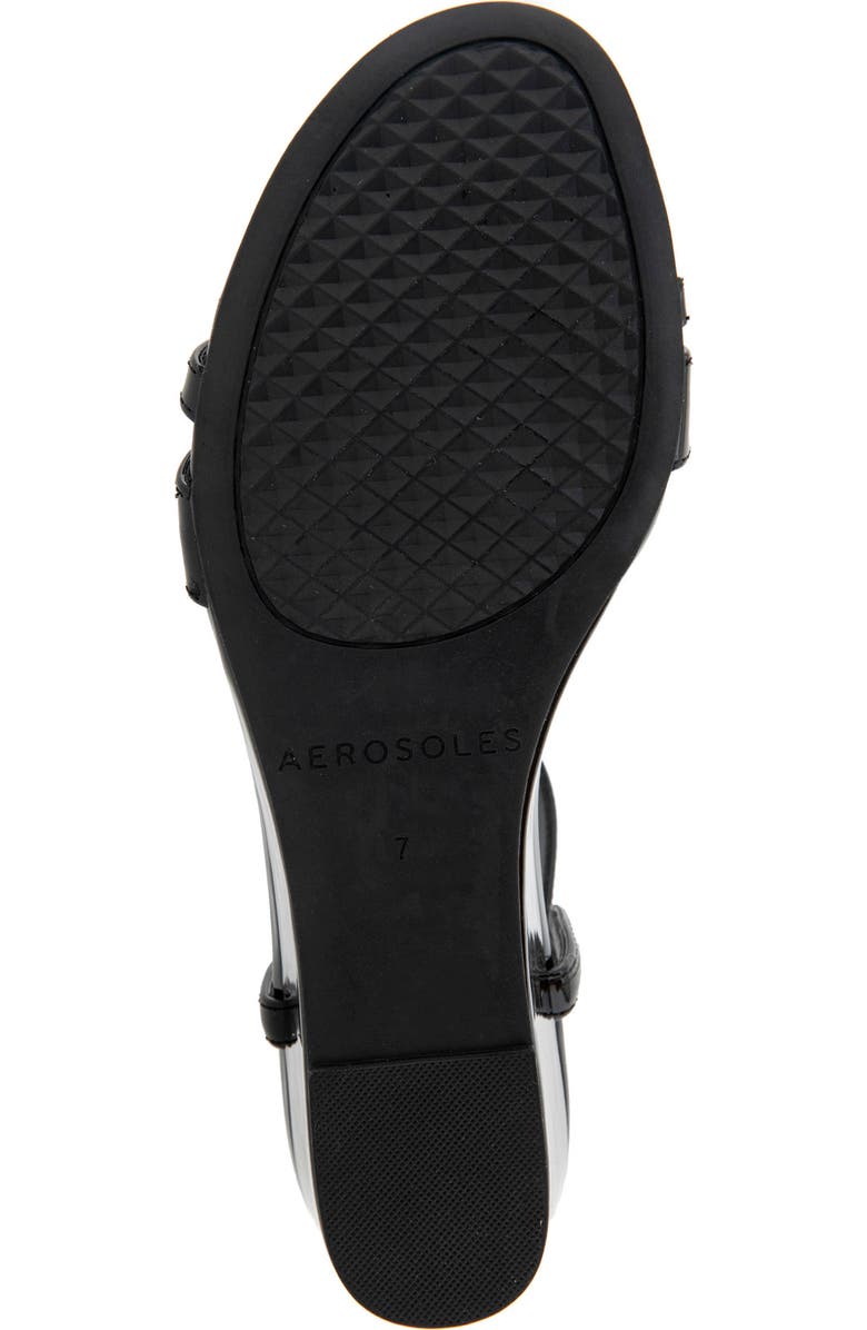 Aerosoles Witt Wedge Sandal, Alternate, color, Black Patent Faux Leather
