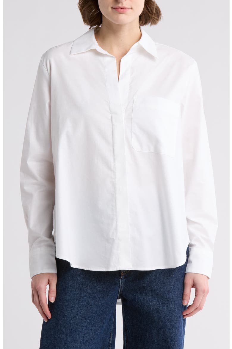 Oxford Boyfriend Button-Up Shirt, Main, color, SUMMER WHITE