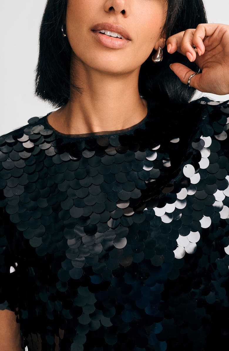 Isaac Mizrahi New York Paillette Sequin T-Shirt, Alternate, color,