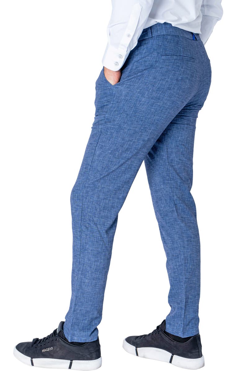 Maceoo Crosshatch Weave Slim Fit Stretch Pants, Alternate, color, Blue