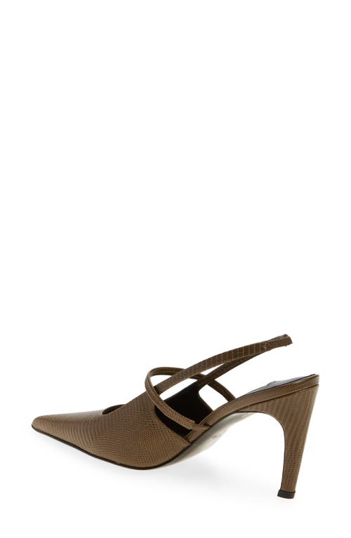 Totême Toteme Lizard Embossed Sharp Pointed Toe Slingback Pump