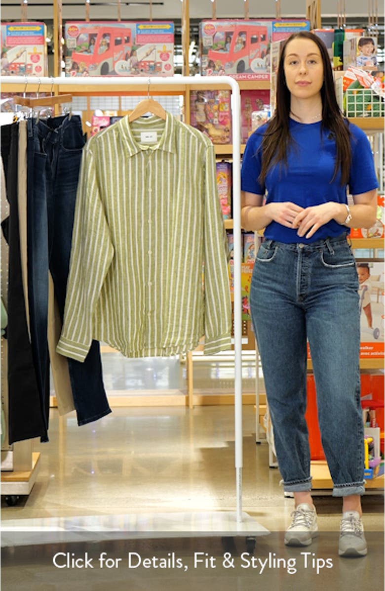 Enzo 5728 Stripe Linen Button-Up Shirt, sales video thumbnail