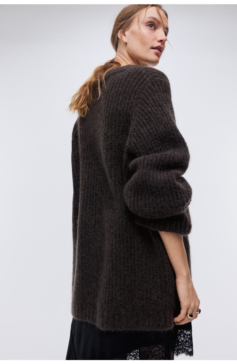 H&M Mohair-blend Jumper, Alternate, color, Dark Brown