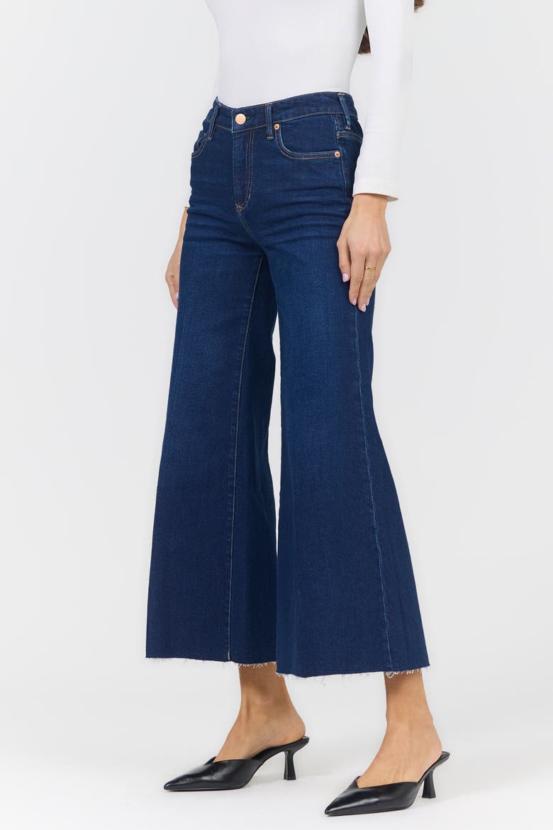 Bowie High Waist Raw Hem Wide Leg Jeans, Alternate, color, Star Demand