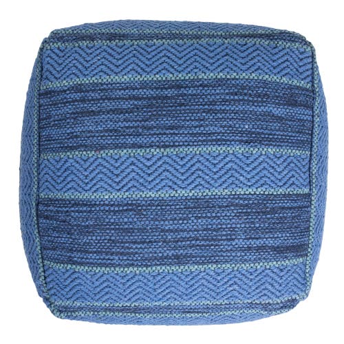 Northlight Striped Woven Cotton Square Pouf