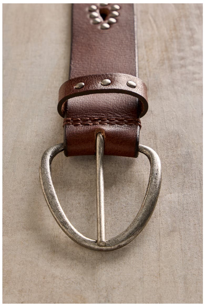 Preston Stud Leather Belt, Alternate, color, MOCHA