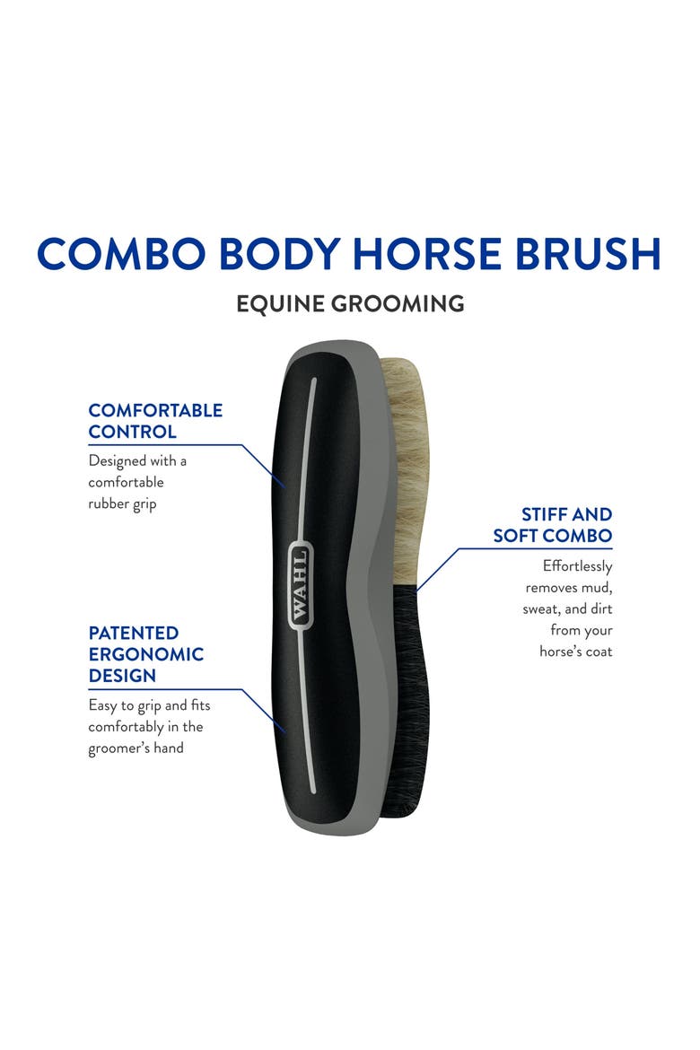 Equine Grooming Combo Body Horse Brush, Alternate, color, Black