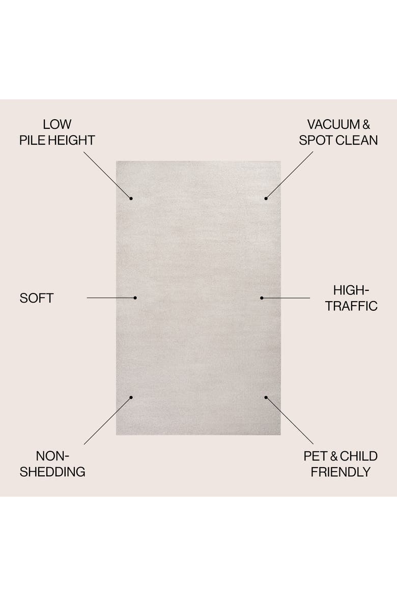Haze Solid Low-Pile Area Rug, Alternate, color, Cream