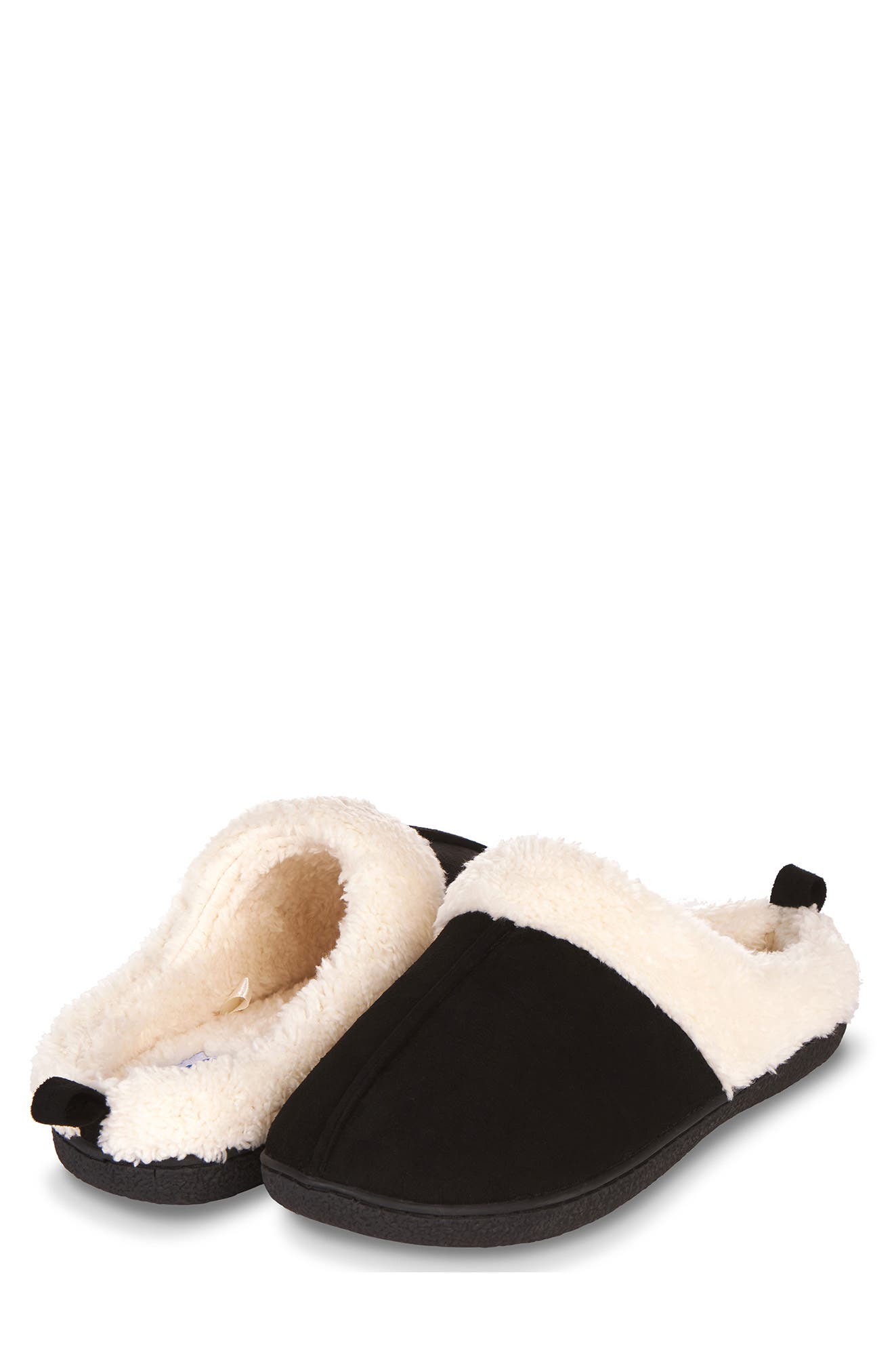 FLOOPI Faux Shearling Lined Slipper, Alternate, color, Black