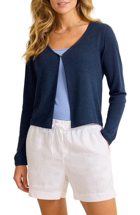 Adeline Linen Blend Jersey Cardigan