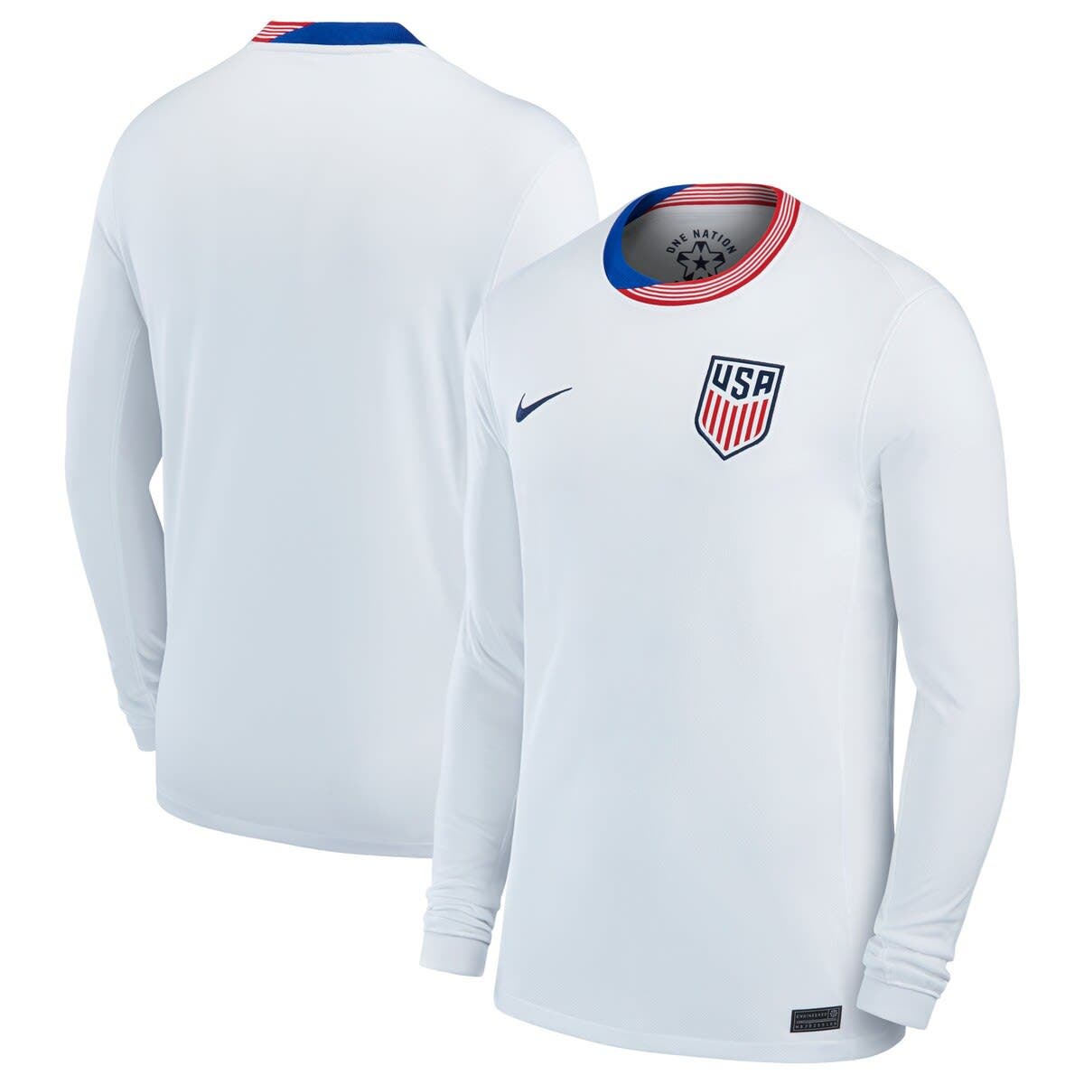 【希少】 新品 NIKE USA代表 オーセンティック 長袖ユニフォーム XL Nike Men's Nike White USMNT 2024 Home Replica Long Sleeve Jersey