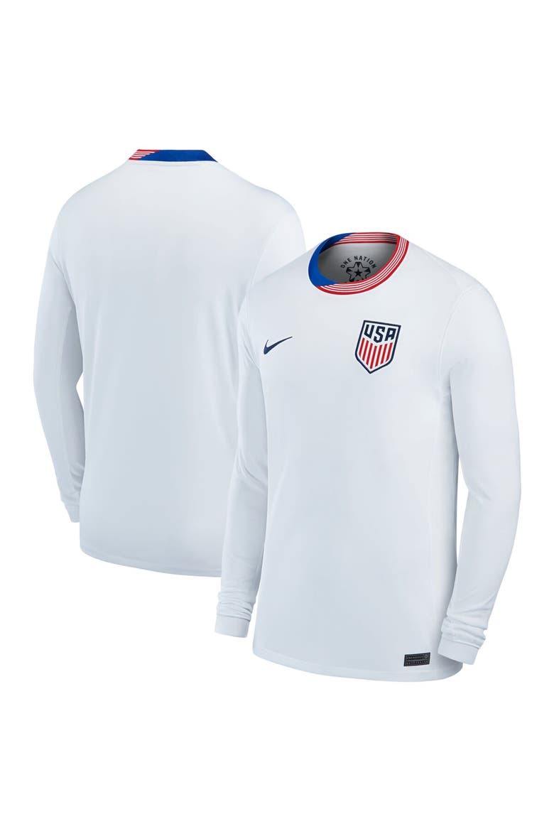 Men's Nike  White USMNT 2024 Home Replica Long Sleeve Jersey, Main, color, White